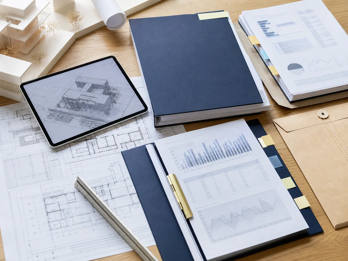 図面、BIM、財務資料、秘密保持資料を整理した設計事務所M&Aのデューデリジェンス資料